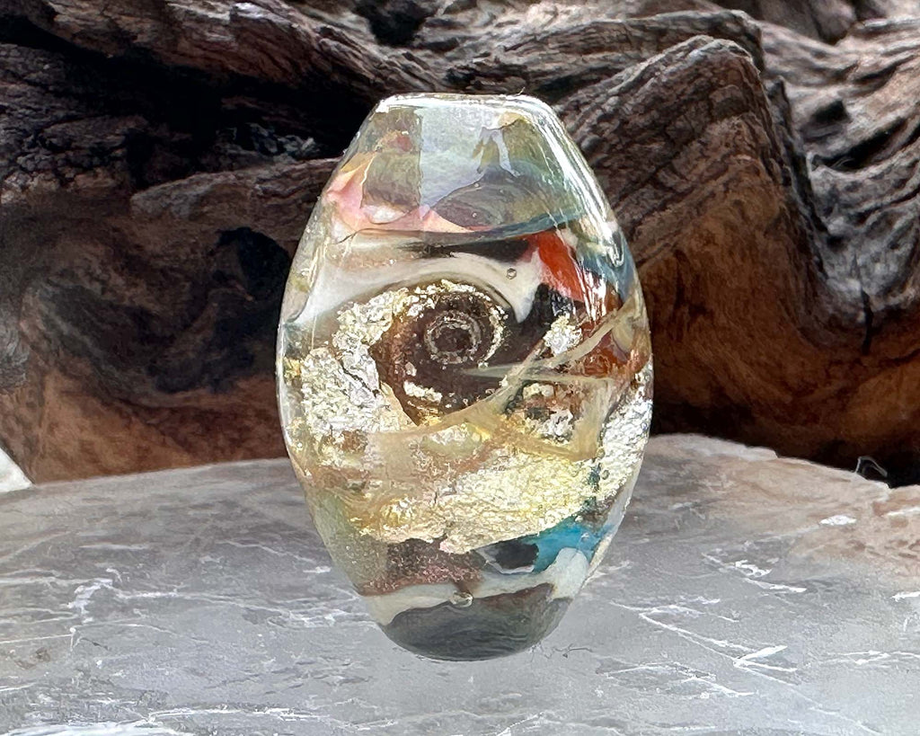 metal lampwork bead