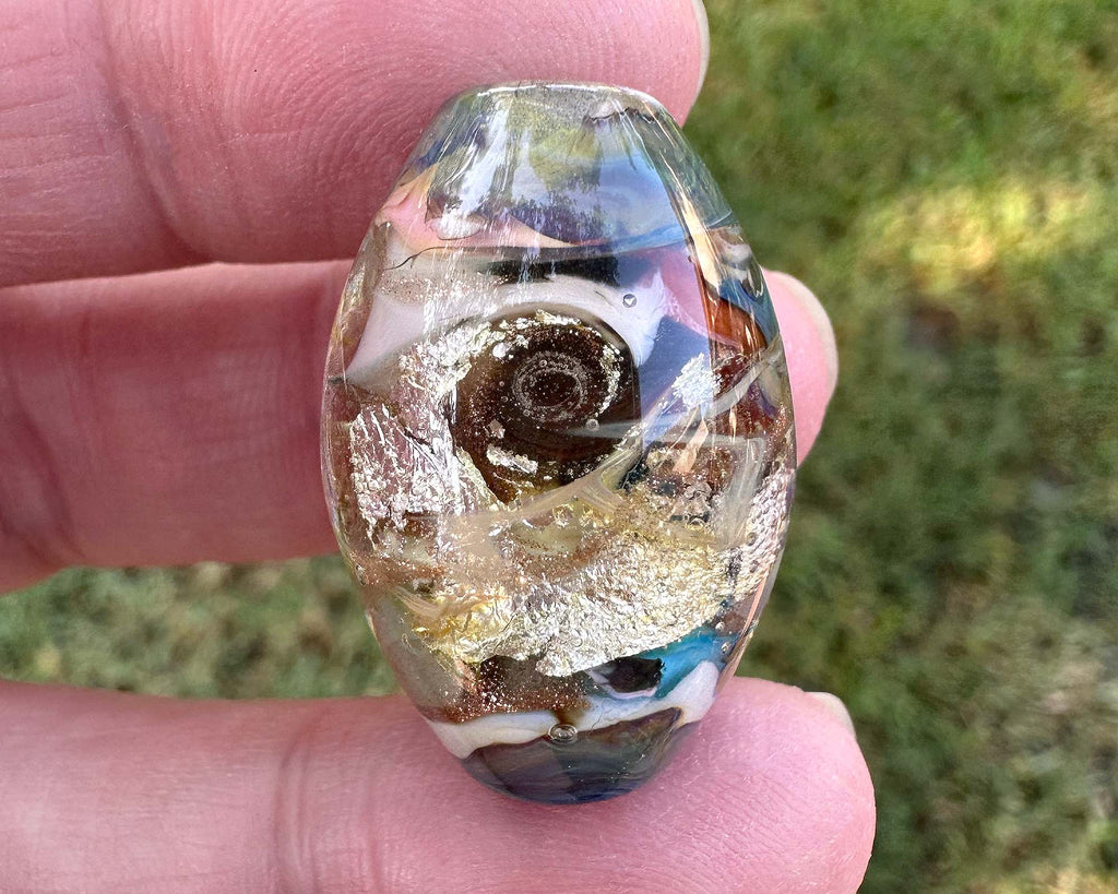 metal lampwork bead