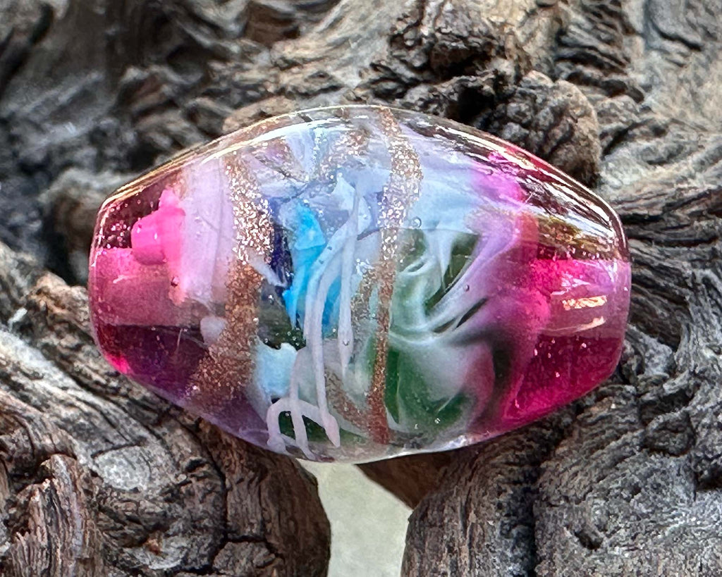 pink lampwork focal bead