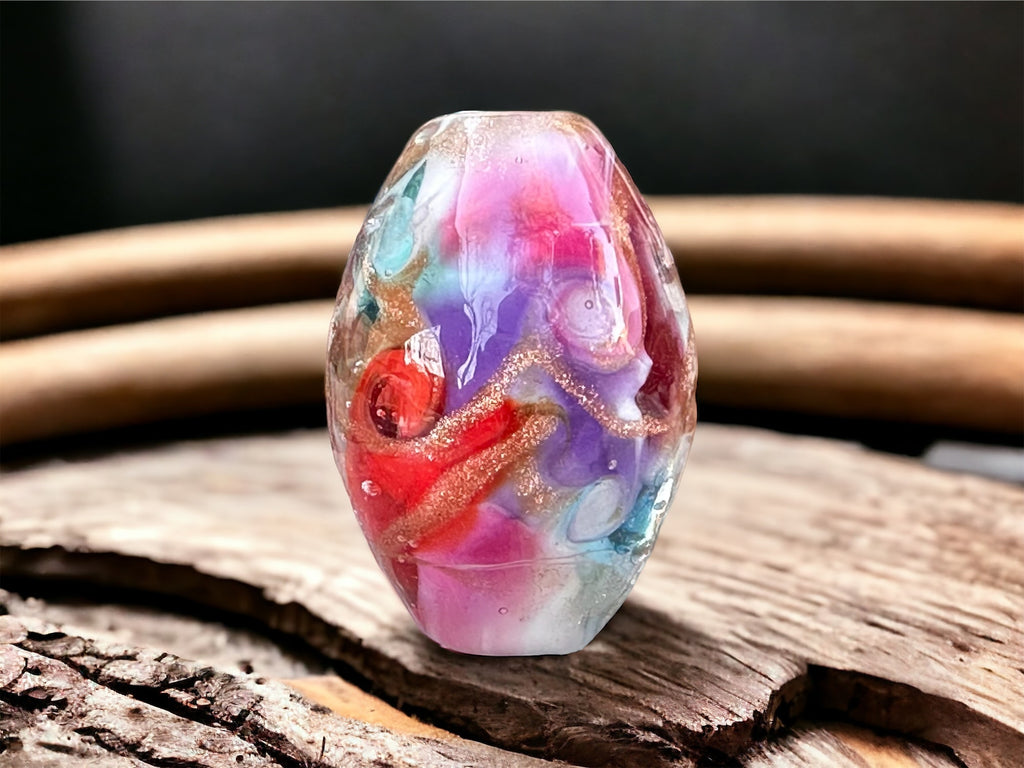 sunset lampwork bead