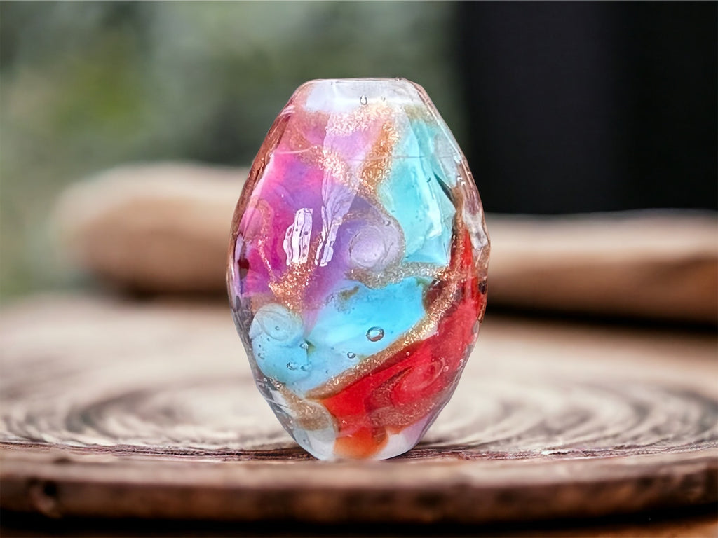 sunset lampwork bead