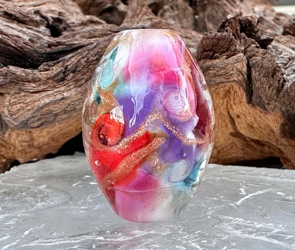 sunset lampwork bead