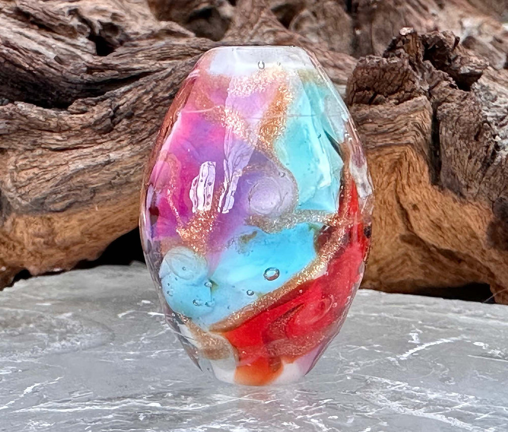 sunset lampwork bead