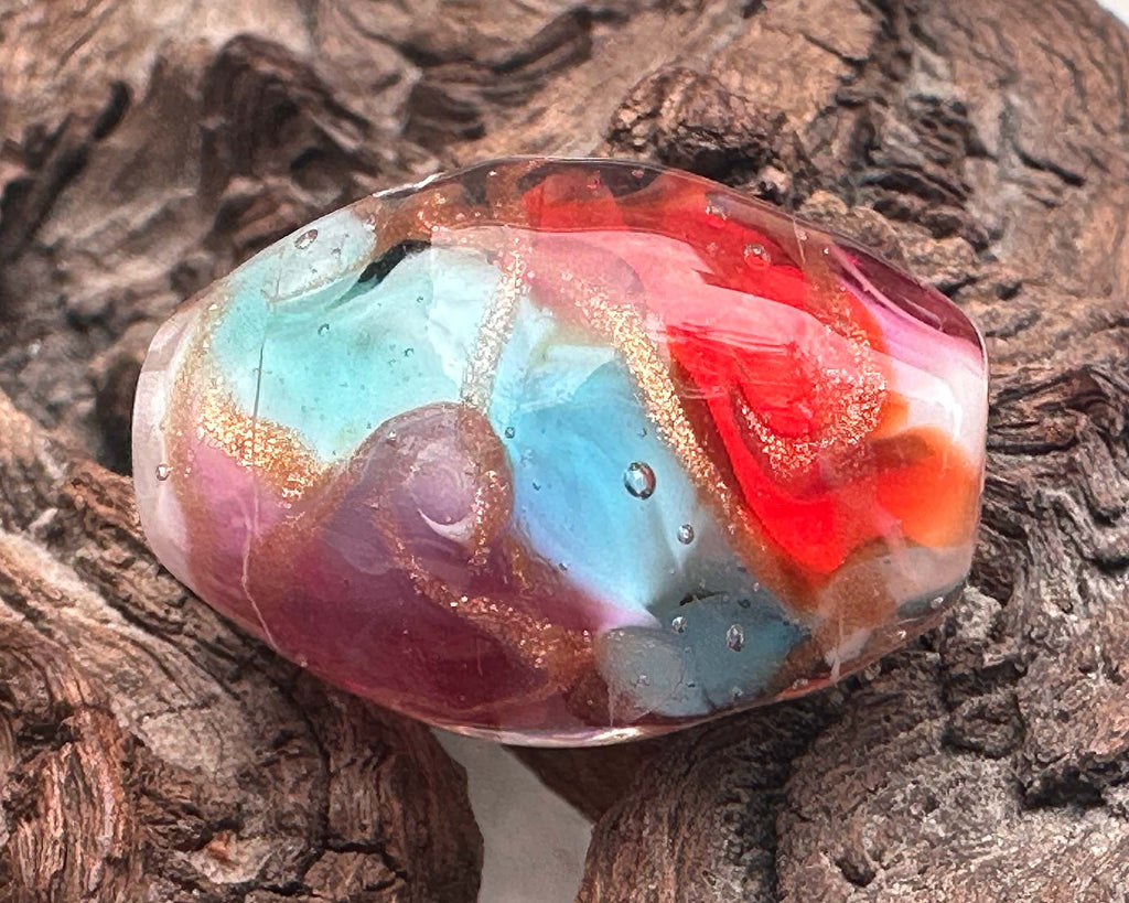 sunset lampwork bead