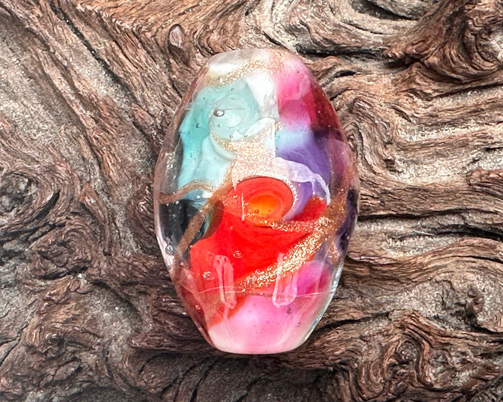 sunset lampwork bead