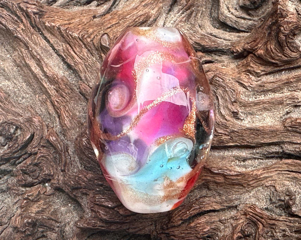 sunset lampwork bead