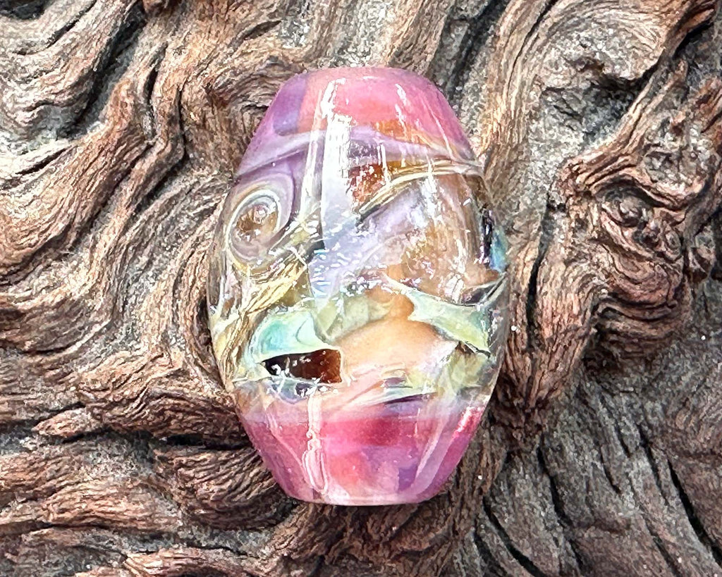 pink lampwork bead