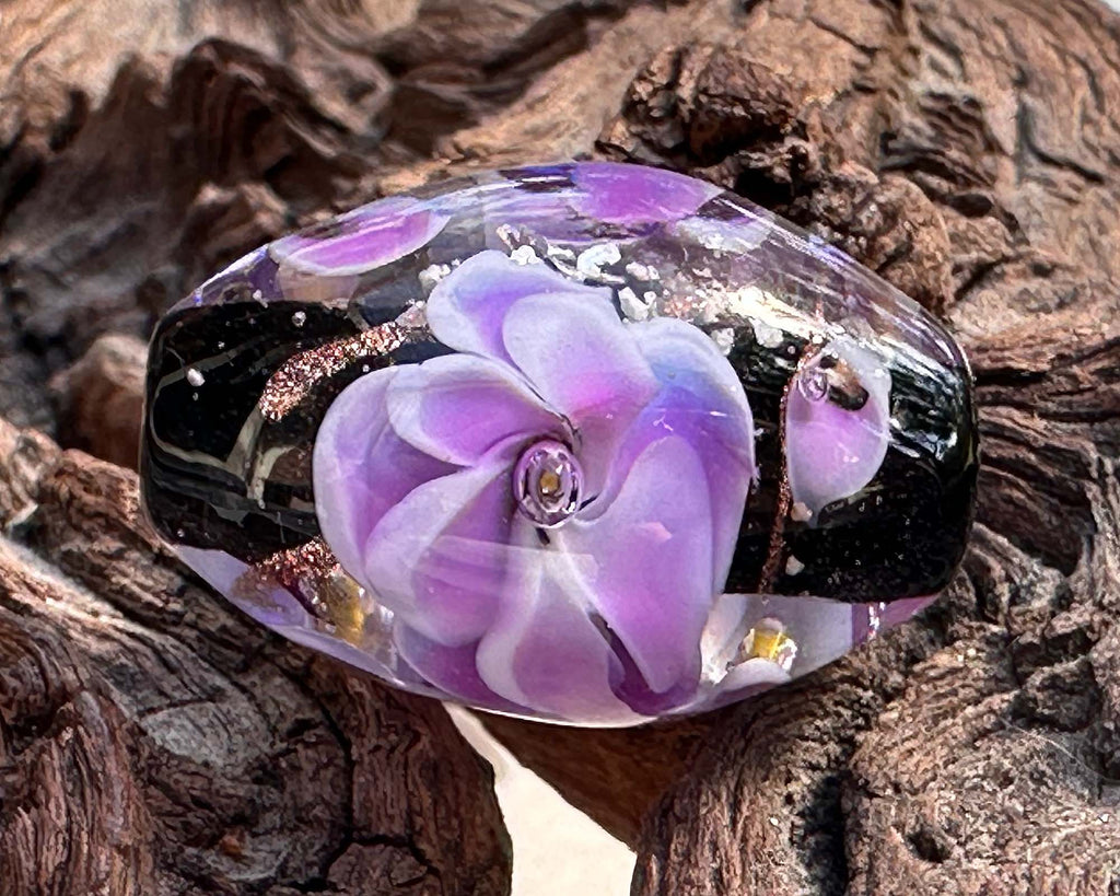 floral lampwork bead