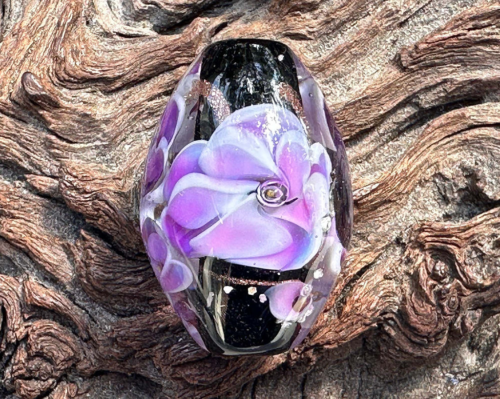 floral lampwork bead