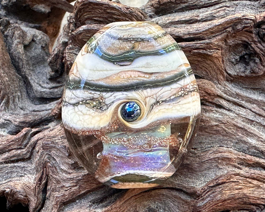 organic lampwork bead