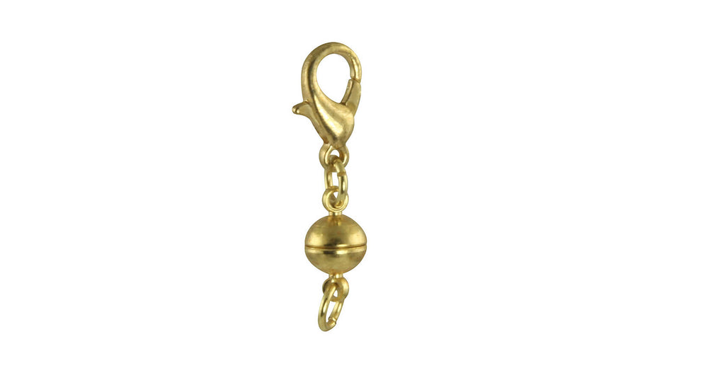 Gold Tone Rhinestone Embellished Ball Magnetic Necklace Extender