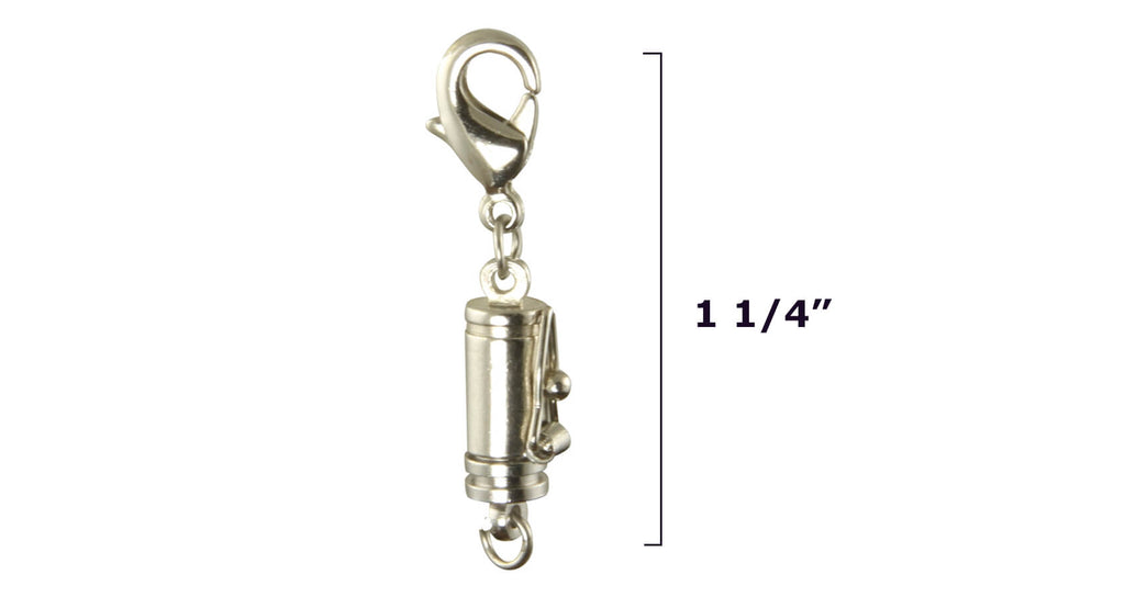 silver-plate magnet jewelry clasp extender with safety catch