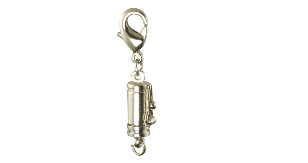silver-plate magnet jewelry clasp extender with safety catch