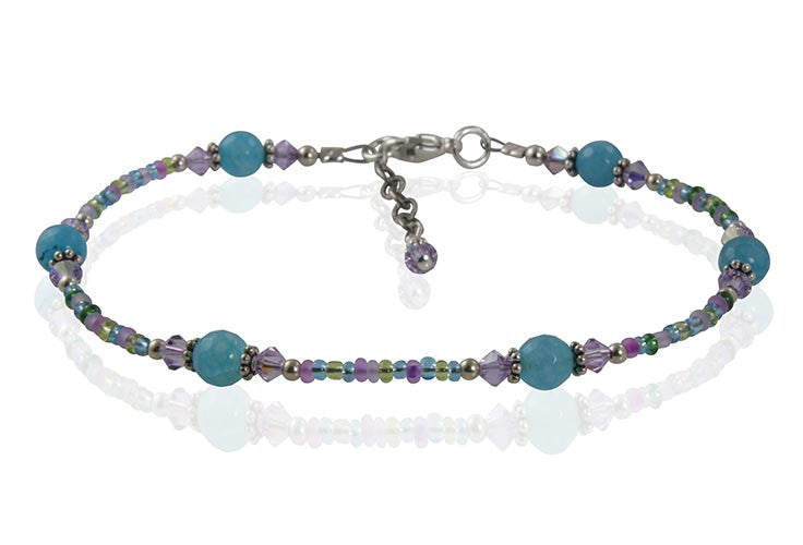 Aqua Dreams Gemstone Beaded Anklet - SWCreations
