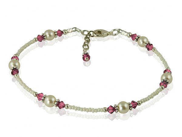 custom cream pearl anklet