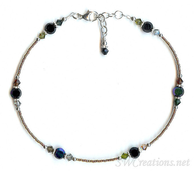 Paradis Sur Terre Crystal Silver Ankle Bracelet - SWCreations
