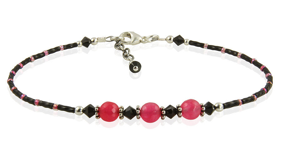 Safari Pink Agate Gemstone Anklet - SWCreations
