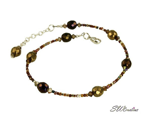 Topaz Czech Crystal Beaded Anklet - SWCreations

