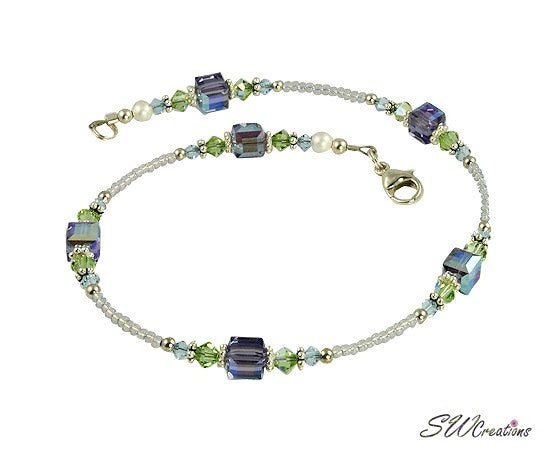 Sylvan Beauty Lilac Flower Bouquet Anklet - SWCreations
