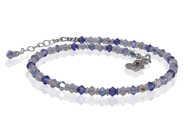 Aurora - Something Blue Beaded Crystal Anklet - SWCreations
 - 1