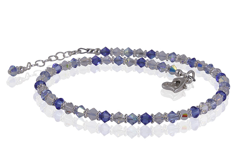 Aurora - Something Blue Beaded Crystal Anklet - SWCreations
 - 1