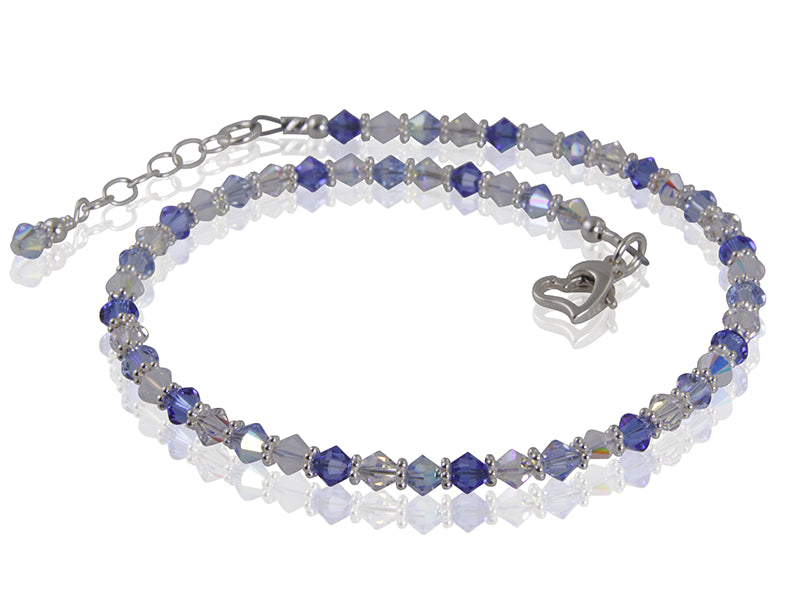 Aurora - Something Blue Beaded Crystal Anklet - SWCreations
 - 2