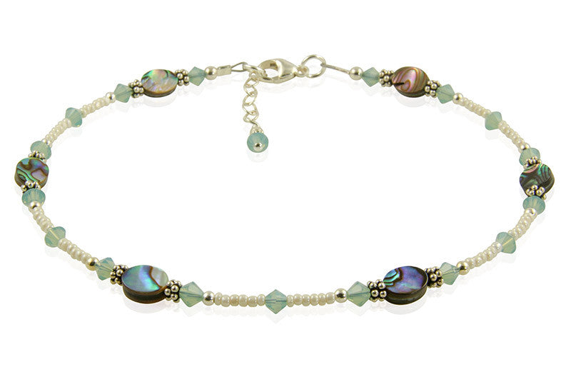 Pacific Opal Green Abalone Shell Anklet - SWCreations
