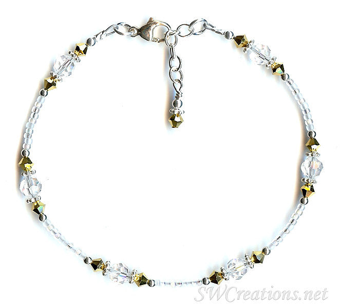 Golden Dream Crystal Beaded Anklet - SWCreations
 - 1