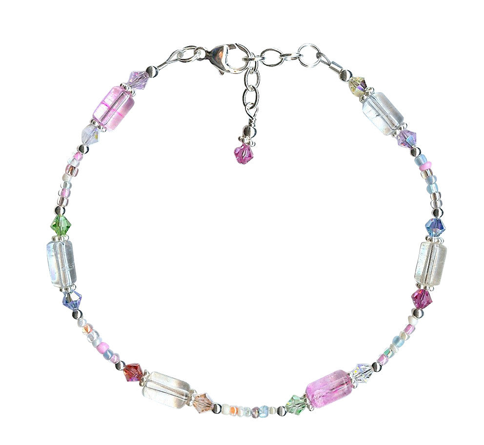 Spring Pastel Glass Crystal Anklet - SWCreations
