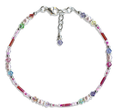 Sugar-n-Spice Crystal Beaded Anklet - SWCreations
