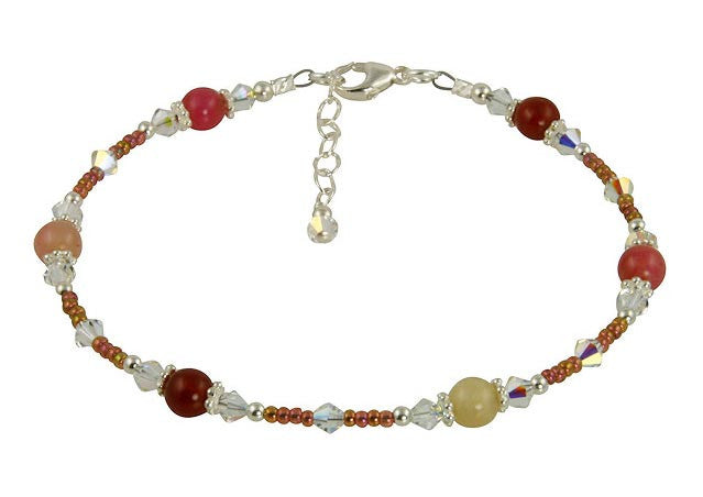 Jade Sunset Gemstone Crystal Beaded Anklet - SWCreations
 - 2