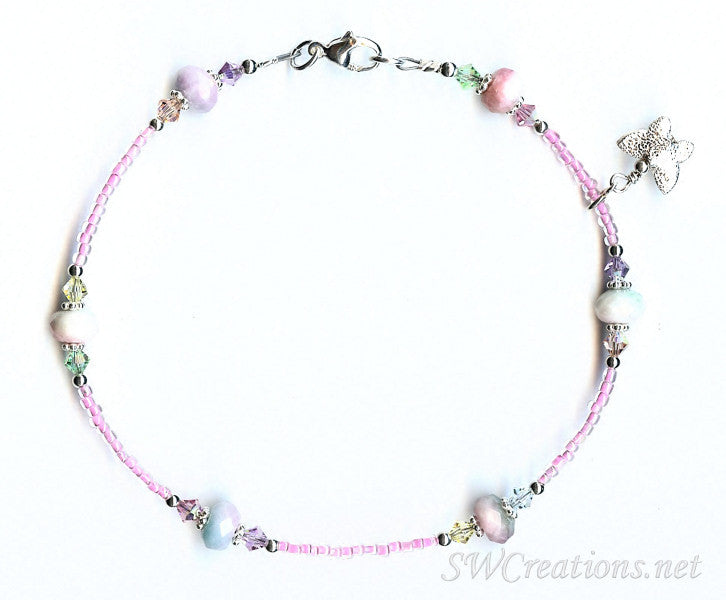 Libre Butterfly Shebert Pastel Crystal Anklet - SWCreations

