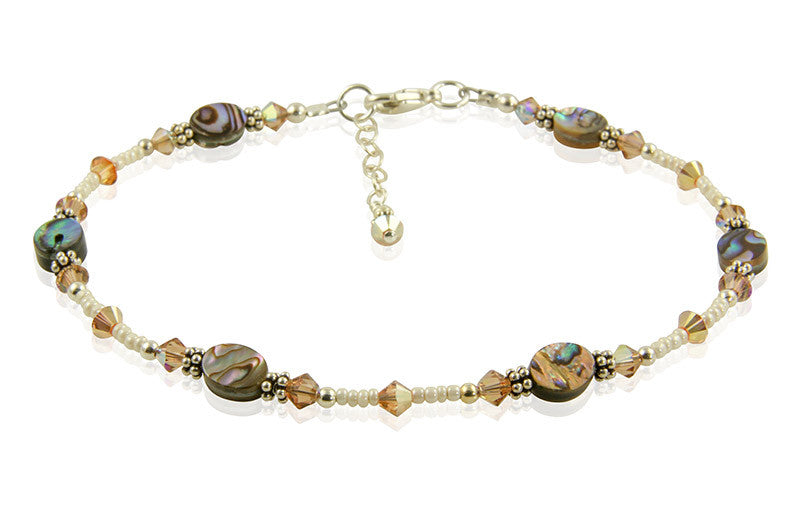 Sunshine Topaz Abalone Shell Anklet - SWCreations
