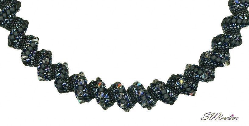 Black Diamond Bead Art Necklace - SWCreations
 - 3