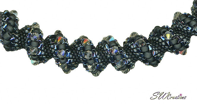 Black Diamond Bead Art Necklace - SWCreations
 - 4
