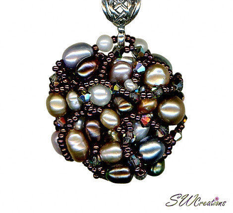 Rutilated Quartz Vitrail Crystal Bead Art Necklace - SWCreations
 - 4