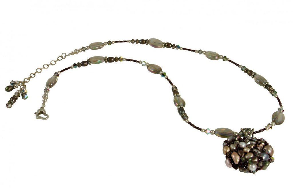 Rutilated Quartz Vitrail Crystal Bead Art Necklace - SWCreations
 - 5