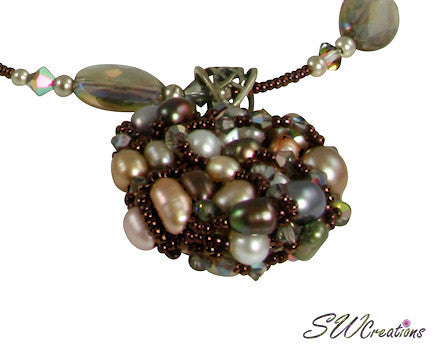 Rutilated Quartz Vitrail Crystal Bead Art Necklace - SWCreations
 - 1