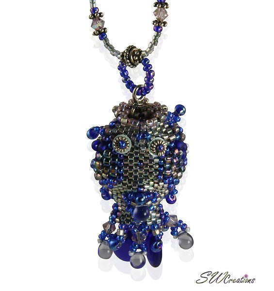 Kai Blue Beaded Fish Bead Art Necklace - SWCreations
 - 2