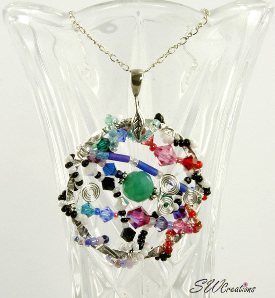 All Jazzed Up BeadJewel Crystal Bead Art Pendant - SWCreations
