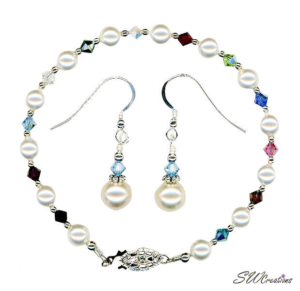 Small Generation Birthstone Crystal Pearl Set 2 - SWCreations

