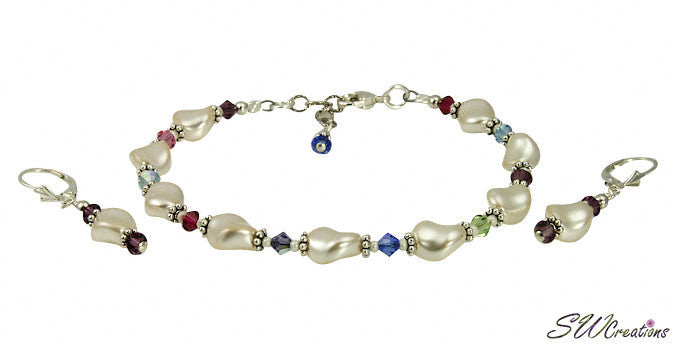 Cream Pearl Twist Generation Birthstone Crystal Set - SWCreations
