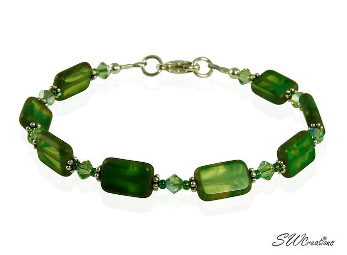 Olive Green Czech Window Bracelet Set - SWCreations
 - 3