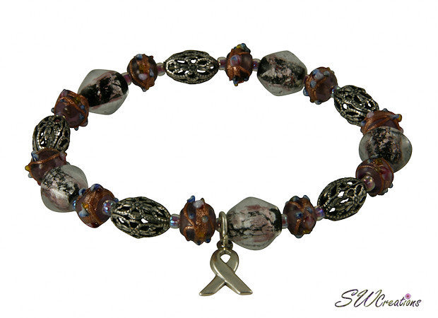 Domestic Abuse Shimmer Glass Awareness Beaded Bracelets - SWCreations
