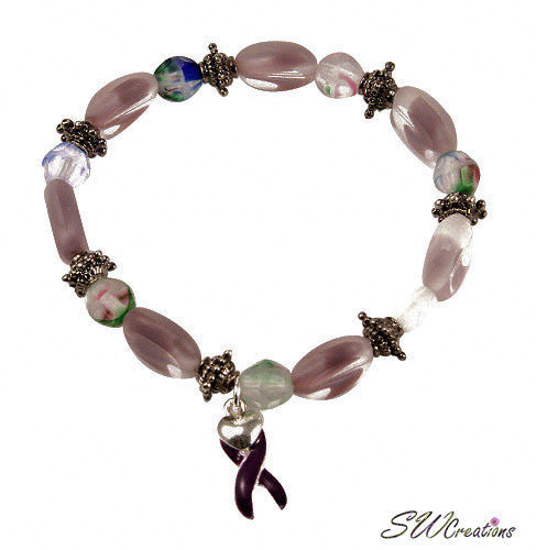 Lavender Frost Window Awareness Beaded Bracelets - SWCreations
