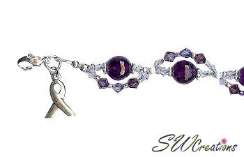 Domestic Abuse Crystal Twist Awareness Beaded Bracelets - SWCreations
 - 1