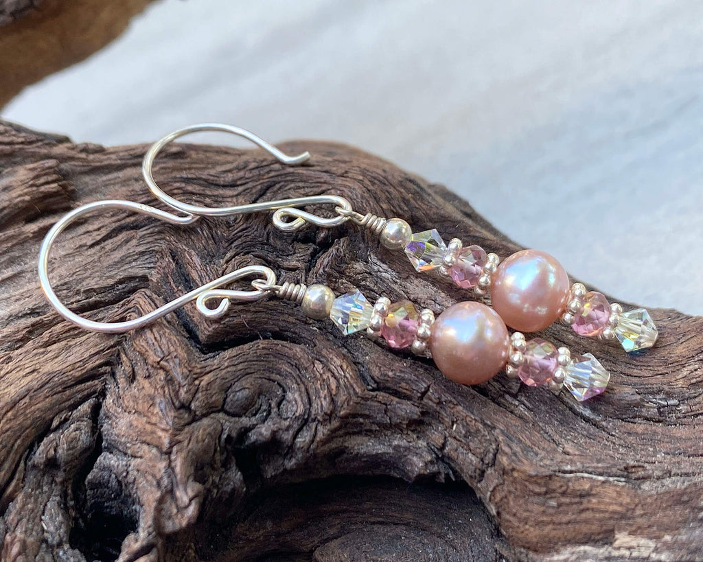 pearl gemstone earrings