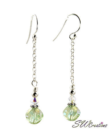 Glistening Green Crystal Drop Earrings - SWCreations

