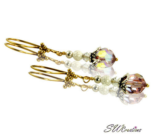 Lavender Crystal Silver Gold Earrings - SWCreations
