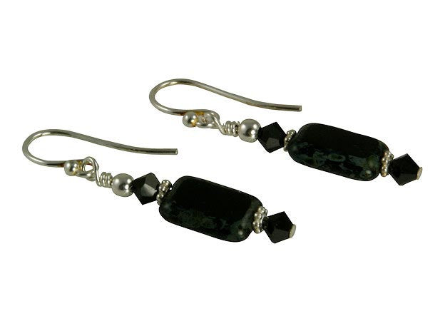 Elegant Black Window Bead Earrings - SWCreations
